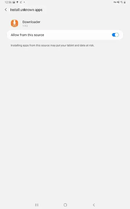 Return to app settings to find Downloader and enable the unknown sources toggle.